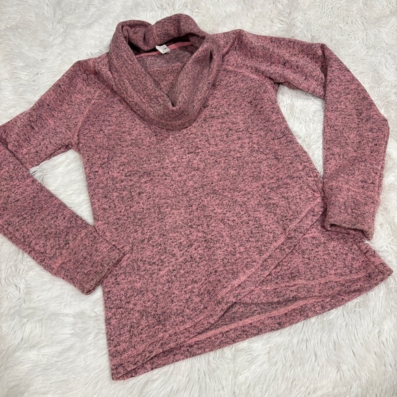 Ideology Women's Cowl Neck Cross-Over Hem Essentia Pink Gray size Small - Picture 2 of 10